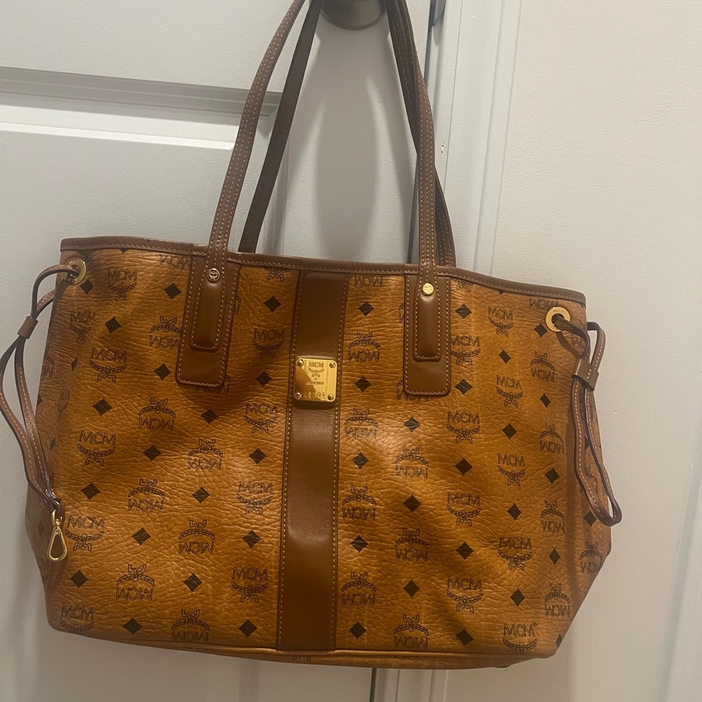 Authentic MCM Cognac Visetos Tote Bag
